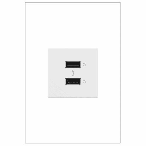 Legrand Adorne Full-Size A/A USB Outlet - White - ARUSB2AA6W4