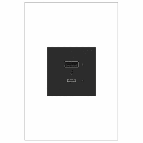 Legrand Adorne Full-Size Hybrid A/C USB Outlet - Graphite - ARUSB2AC6G4