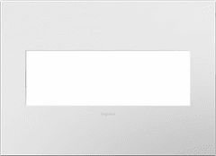 Legrand Adorne Gloss White Standard Black Backplate, 3-Gang Wall Plate  AWP3GWH4