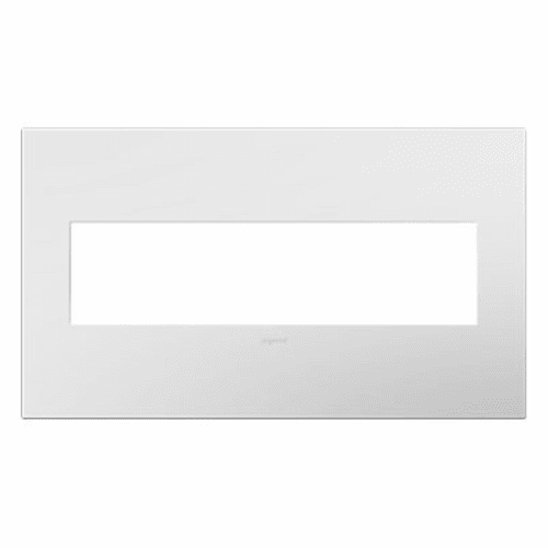 Legrand Adorne Gloss White Standard Black Blackplate, 4-Gang Wall Plate  AWP4GWH4