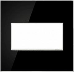 Legrand Adorne Mirror Black, 2-Gang Wall Plate  AWM2GMB4