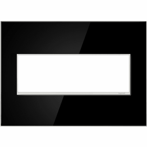Legrand Adorne Mirror Black, 3-Gang Wall Plate  AWM3GMB4