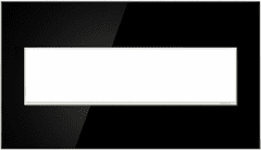 Legrand Adorne Mirror Black, 4-Gang Wall Plate  AWM4GMB4