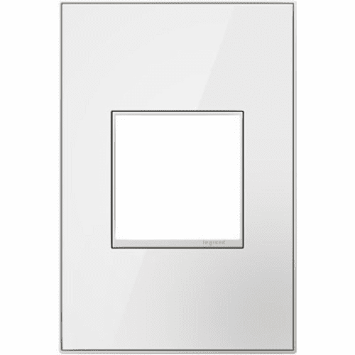 Legrand Adorne Mirror White, 1-Gang Wall Plate WHITE ON WHITE AWM1G2MWW4 - AWM1G2MWW4