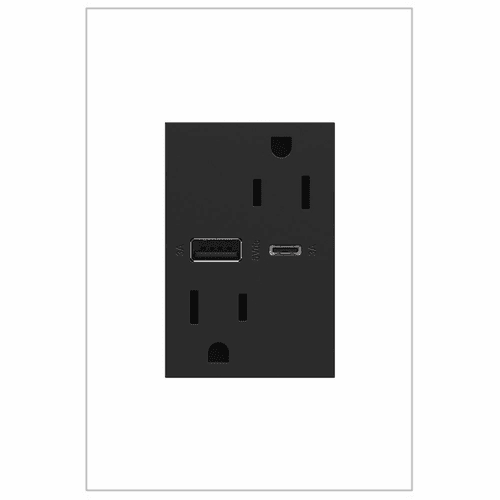 Legrand Adorne Tamper-Resistant A/C USB Hybrid Outlet - Graphite - ARTRUSB156ACG4