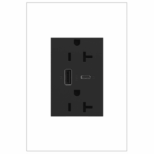 Legrand Adorne Tamper-Resistant A/C USB Hybrid Outlet - Graphite - ARTRUSB206ACG4