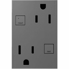 Legrand Adorne Tamper-Resistant GFCI Self-Test Outlet (15 Amp) 3-Module - Magnesium - AGFTR2153M4