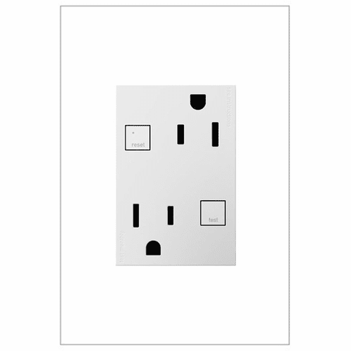 Legrand Adorne Tamper-Resistant GFCI Self-Test Outlet (15 Amp) 3-Module - White - AGFTR2153W4