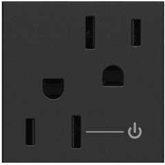 Legrand Adorne Tamper-Resistant Half Controlled Outlet - Graphite - ARCH152G10