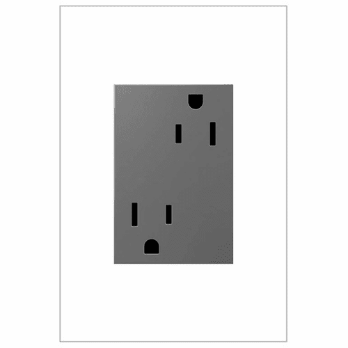 Legrand Adorne Tamper-Resistant Outlet, 3-Module Magnesium ARTR153M4