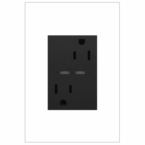 Legrand Adorne Ultra-Fast USB Type-C/C Outlet - Graphite - ARTRUSB15PD30G4