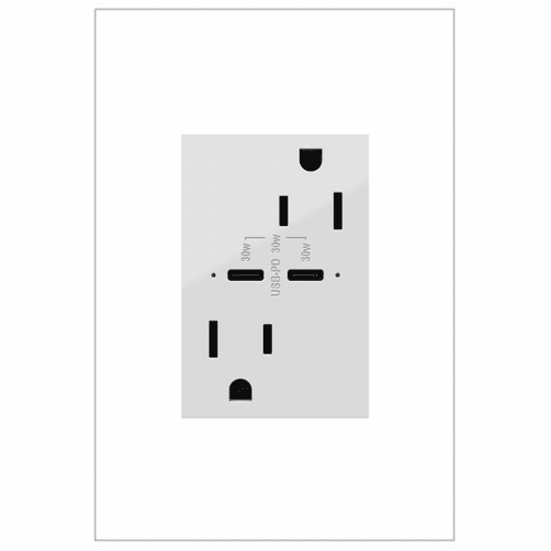 Legrand Adorne Ultra-Fast USB Type-C/C Outlet - White - ARTRUSB15PD30W4