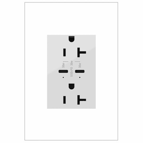 Legrand Adorne Ultra-Fast USB Type-C/C Outlet - White - ARTRUSB20PD30W4
