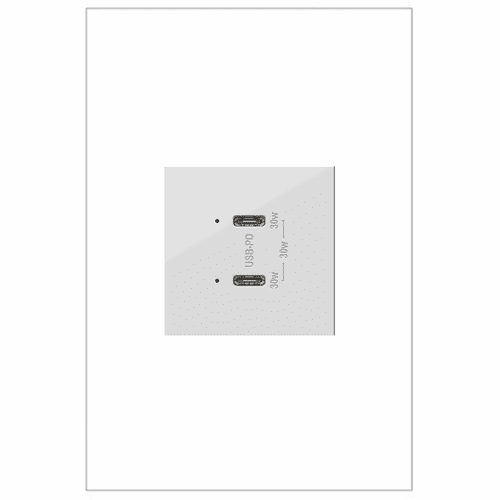 Legrand Adorne Ultra-Fast USB Type-C/C Outlet - White - ARUSB30PDW4