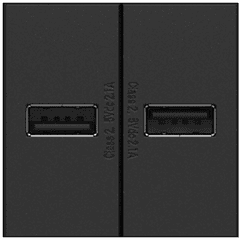 Legrand Adorne USB Outlet, Half-Size - Graphite - ARUSBG4