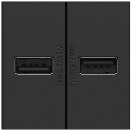 Legrand Adorne USB Outlet, Half-Size - Graphite - ARUSBG4