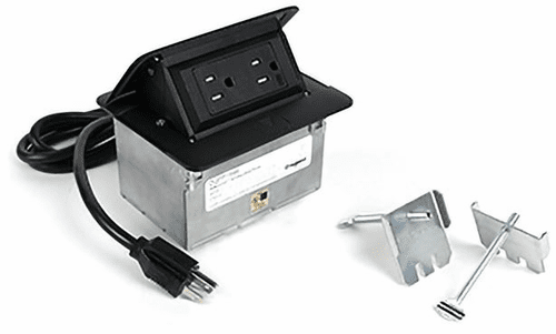 Legrand Adorne Wiremold Corded Dequorum Flip Up Unit - Black - DQFP15BK