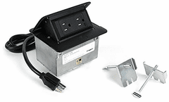 Legrand Adorne Wiremold Corded Dequorum Flip Up Unit - Black - DQFP15BK