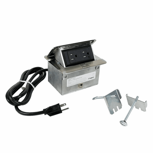 Legrand Adorne Wiremold Corded Dequorum Flip Up Unit - Stainless - DQFP15ST