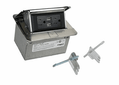 Legrand Adorne Wiremold Field Wired Dequorum Flip Up W/USB - Stainless - DQFF15UST Legrand Adorne Wiremold Field Wired Dequorum Flip Up W/USB - Stainless - DQFF15UST