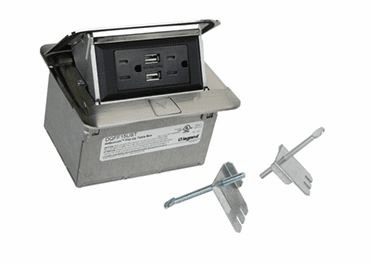 Legrand Adorne Wiremold Field Wired Dequorum Flip Up W/USB - Stainless - DQFF15UST