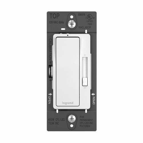 Legrand CFL/LED,1P & 3-Way Paddle Radiant Dimmer, 450W - White - RHCL453PW