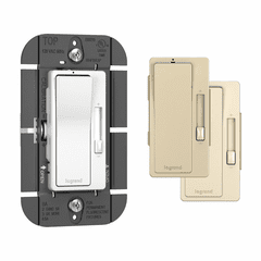 Legrand Fluorescent, 1P & 3-Way Paddle Radiant Dimmer, 8A - Tri-Color - RHFB83PTC
