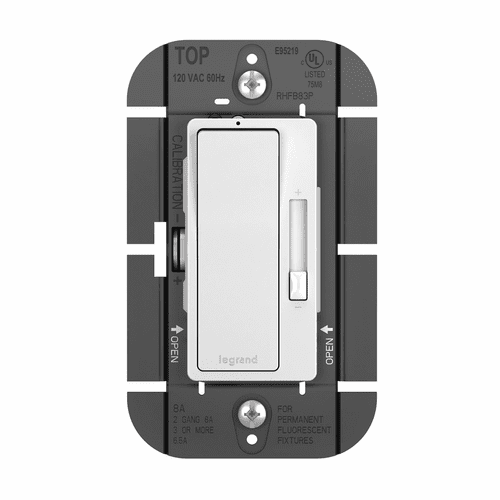Legrand Fluorescent, 1P & 3-Way Paddle Radiant Dimmer, 8A - White - RHFB83PW