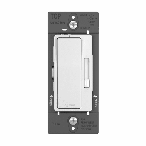 Legrand Incandescent 1P and 3-Way Paddle Radiant Dimmer, 700W - White - RH703PW