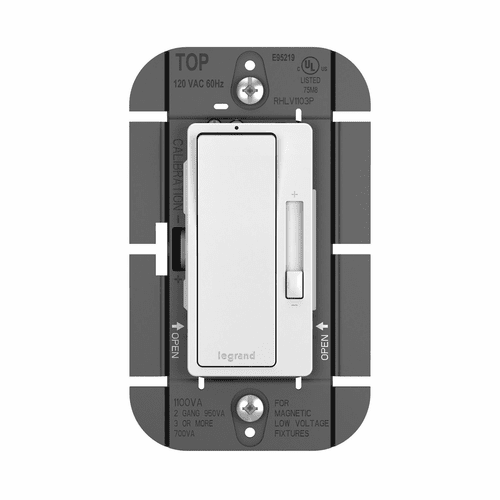 Legrand Magnetic Low Voltage, 1P & 3-Way Paddle Radiant Dimmer - White - RHLV1103PW