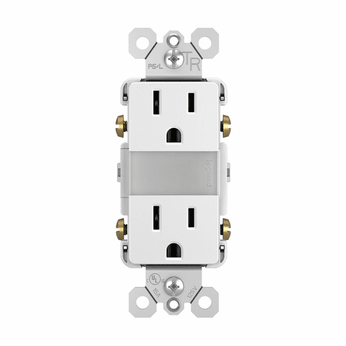 Legrand Night Light+ 2 15A TR Outlets+ Louver - White - NTL885TRW