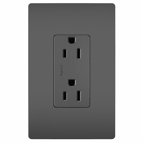 Legrand Radiant 125V Duplex Outlet - Black - 885BK