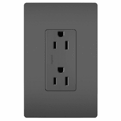 Legrand Radiant 125V Duplex Outlet - Black - 885BK