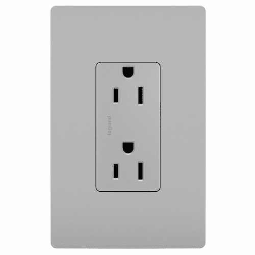 Legrand Radiant 125V Duplex Outlet - Gray - 885GRY