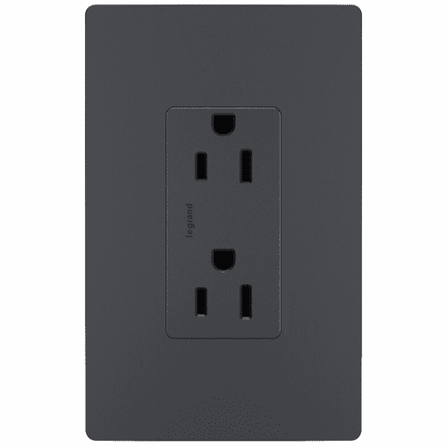Legrand Radiant 125V Duplex Tamper-Resistant Outlet - Graphite - 885TRGCC12