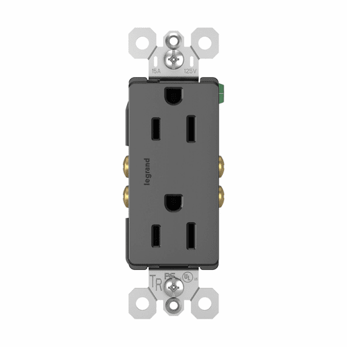Legrand Radiant 15A Decorator Tamper-Resistant Receptacle - Black - 885TRBK