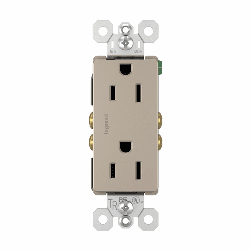 Legrand Radiant 15A Decorator Tamper-Resistant Receptacle - Nickel - 885TRNICC12