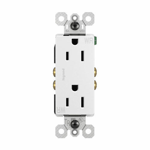 Legrand Radiant 15A Decorator TR/WR Receptacle - White - 885TRWRW