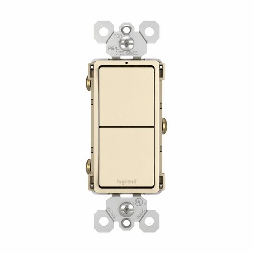 Legrand Radiant 2 Switch, Single Pole + Single Pole - Light Almond - RCD11LA