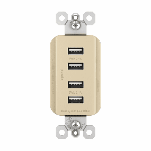 Legrand Radiant Quad USB - Ivory - TM8USB4ICC6