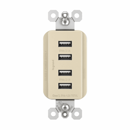 Legrand Radiant Quad USB - Light Almond - TM8USB4LACC6