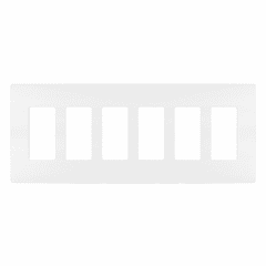 Legrand Radiant Screwless Wall Plate Plastic Sub Plate 6G - White - RWP266W