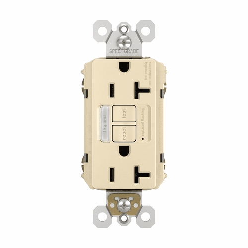 Legrand Radiant Self-Test GFCI Night Light/RECEP TR 20A - Ivory - 2097NTLTRI