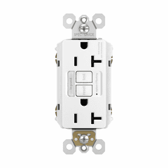 Legrand Radiant Self-Test GFCI Night Light/RECEP TR 20A - White - 2097NTLTRW
