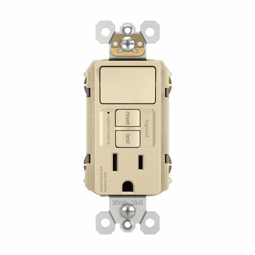 Legrand Radiant Self-Test GFCI REC/SW TR 15A 125V - Ivory - 1597SWTTRICC4