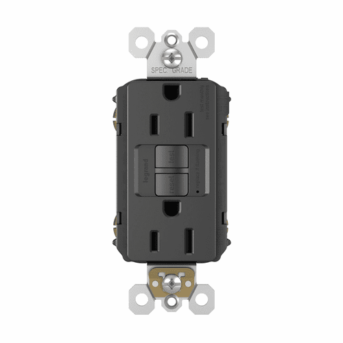 Legrand Radiant Self-Test GFCI RECEP TR 15A125V20A FD THRU - Black - 1597TRBK