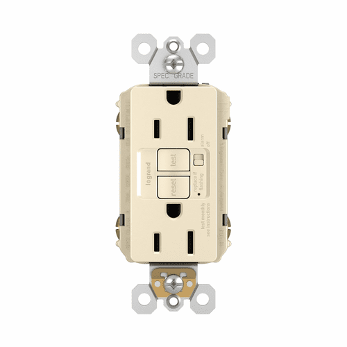 Legrand Radiant Self-Test GFCI RECEP TR ARoom 15A 125V - Light Almond - 1597TRALA