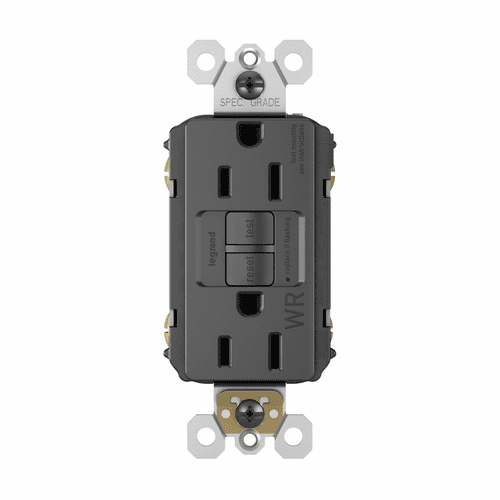 Legrand Radiant Self-Test GFCI RECEP TR WR 15A125V20A FD THRU - Black - 1597TRWRBK