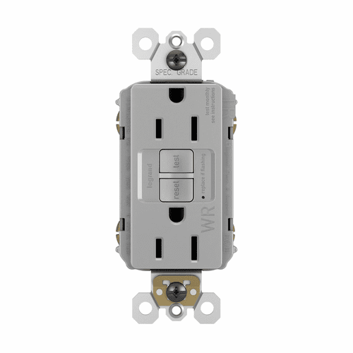 Legrand Radiant Self-Test GFCI RECEP TR WR 15A125V20A FD THRU - Gray - 1597TRWRGRY