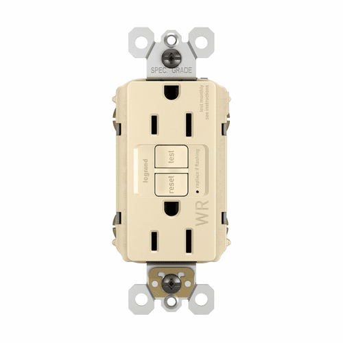 Legrand Radiant Self-Test GFCI RECEP TR WR 15A125V20A FD THRU - Ivory - 1597TRWRI